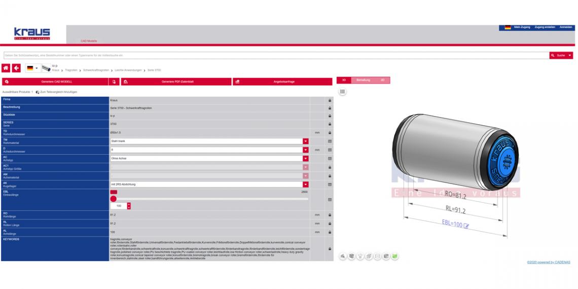 Cadenas Tragrollen Konfigurator 1